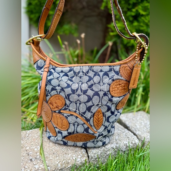 Coach Handbags - SOLD ‼️Coach Denim Floral Duffle 2007